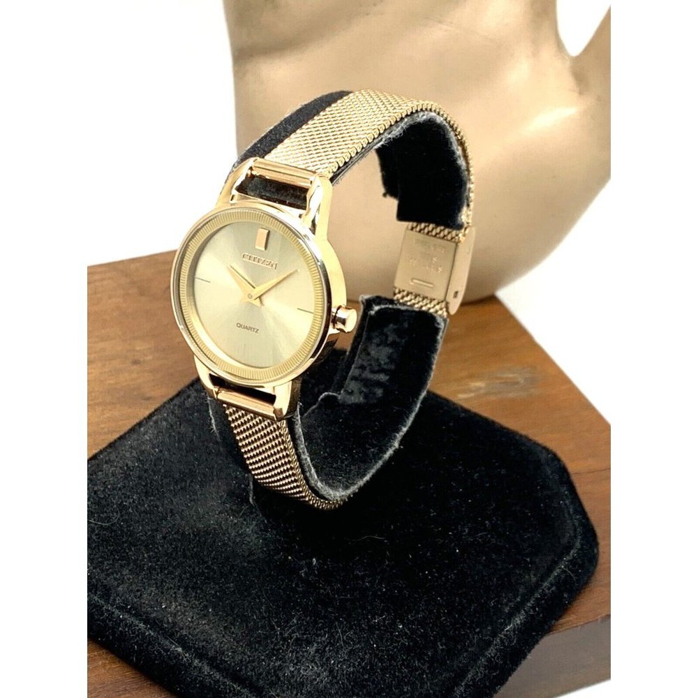 Citizen Women's Watch EZ7003-51X Quartz Rose Gold Mesh Band Steel Petite 26mm - Picture 2 of 12